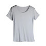 SuyaDream Woman Silk T shirt Knitted Real Silk Short Sleeved O neck Solid Basic Tee Simple Summer Top Black White