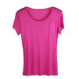SuyaDream Woman Silk T shirt Knitted Real Silk Short Sleeved O neck Solid Basic Tee Simple Summer Top Black White