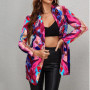 Fashion New Print Blazer Women's Vintage Letter Irregular Jacket High Street Elegant Women's Jacket Women Clothing