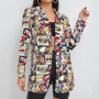 Fashion New Print Blazer Women's Vintage Letter Irregular Jacket High Street Elegant Women's Jacket Women Clothing