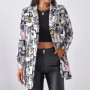 Fashion New Print Blazer Women's Vintage Letter Irregular Jacket High Street Elegant Women's Jacket Women Clothing