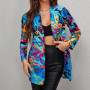 Fashion New Print Blazer Women's Vintage Letter Irregular Jacket High Street Elegant Women's Jacket Women Clothing