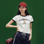 Semir Short Sleeve T-Shirt Women Short Style Color Blocking 2025 New Style Slim Fit Summer Outfit