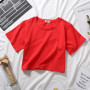 2025 Summer Short Sleeve T Shirts Women Cotton Solid T-shirt O Neck High Waist Crop Top Tee Female Casual Loose T Shirt