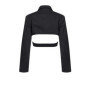 EAM Women Black Cross Bandage Short Blazer New Lapel Long Sleeve Loose Fit Jacket Fashion Tide Spring Autumn 2026 1T126