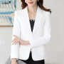 Pockets Button Skinny Notched Thin Spring Summer Solid Color Blazers Formal Office Lady Elegant Fashion Casual Women's Clothing