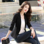 Pockets Button Skinny Notched Thin Spring Summer Solid Color Blazers Formal Office Lady Elegant Fashion Casual Women's Clothing