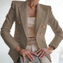 Women's Elegant Metal Buckle White Suit Jacket Casual Office lady Blazer High-end Feel Western-style Clothe