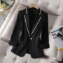 2024 New Summer Women's Blazer Diamond-Encrusted Sunscreen Jacket White Suit Jacket Women Fashion Thin Blazer Ladies Tops5XL
