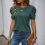 Solid Color Casual Slim Blouses For Women Fashion 2025 Summer Vintage Women's Shirts And Blouses Elegant Youth Female Tops
