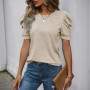 Solid Color Casual Slim Blouses For Women Fashion 2025 Summer Vintage Women's Shirts And Blouses Elegant Youth Female Tops