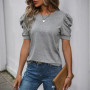 Solid Color Casual Slim Blouses For Women Fashion 2025 Summer Vintage Women's Shirts And Blouses Elegant Youth Female Tops