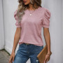 Solid Color Casual Slim Blouses For Women Fashion 2025 Summer Vintage Women's Shirts And Blouses Elegant Youth Female Tops