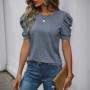Solid Color Casual Slim Blouses For Women Fashion 2025 Summer Vintage Women's Shirts And Blouses Elegant Youth Female Tops