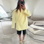 Casual One Button Slit Suit Women Loose Solid Lapel Short Sleeve Pockets Jackets Summer Lady All-match Commute Outwear New