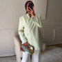 Casual One Button Slit Suit Women Loose Solid Lapel Short Sleeve Pockets Jackets Summer Lady All-match Commute Outwear New