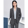 SENTUBILA Solid Blazers for Woman 2026 Autumn Notch Lapel Single-breasted Two-button Straight Loose Fit Tailored Coat 153XC8811X