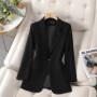 2024 New Green Blazer Women Formal Coat Female Long Sleeve Single Button Straight Jacket Office Ladies Work Wear Blazer Tops 4XL