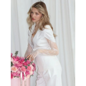 2026 New Women Long Sleeve One Button Club Blazers Elegant Deep V Neck See Through Coats Lace Patchwork Sexy Blazer Jacket