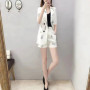 Double-breasted Solid Skinny Button Formal Office Lady Tops Fashion Blazers Summer Thin Women's Clothing Printing Casual Notched