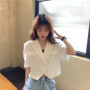 Summer Short Sleeve Irregular Black Blazers Women Fashionable Ulzzang Office Lady Double Breasted Crop Tops Loose Outwear Suits