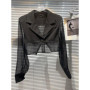 Blazers Women Back-slit Design Sun-proof See-through Casual Ins Korean Fashion Summer Outerwear Cropped Trendy Harajuku Chic