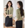 Black Women Blazer Slim Blazer Office Lady Work Suit Cropped Jacket Spring Summer Short Top Design Casual Coats Mujer One Button