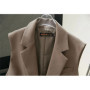 Korean Vest 2024 NEW Spring Summer Women's Blazer Korean Slim Sleeveless Jacket Fashion Wild Lined Coat Single Buckle Suit Vest