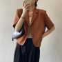 MEXZT Blazers Women S-4Xl Elegant Solid Suit Jackets Office Lady Korean Short Sleeve Single Breasted Casual Blazer Casual Coat