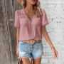 Solid Casual Loose Blouses For Women Fashion 2025 Summer Vintage Women's Oversized Shirts And Blouses Elegant Youth Female Tops