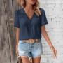 Solid Casual Loose Blouses For Women Fashion 2025 Summer Vintage Women's Oversized Shirts And Blouses Elegant Youth Female Tops