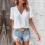 Solid Casual Loose Blouses For Women Fashion 2025 Summer Vintage Women's Oversized Shirts And Blouses Elegant Youth Female Tops