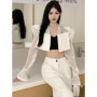 Blazers Women Chic Leisure Streetwear Patch Designs Summer Creativity Holiday Flare Sleeve Sexy Ulzzang Fashion Casual Fit New