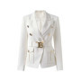 9 Colors Factory Customize Luxury Quality Classic Style Office White Black Women Pocket Blazers with Blet