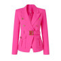 9 Colors Factory Customize Luxury Quality Classic Style Office White Black Women Pocket Blazers with Blet