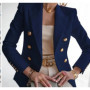 White Blazer Women 2025 TOP QUALITY Slim Elegant Blazers Jacket Women's Fitting Metal Lion Buttons Double Breasted Blazer Femme