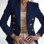 White Blazer Women 2025 TOP QUALITY Slim Elegant Blazers Jacket Women's Fitting Metal Lion Buttons Double Breasted Blazer Femme