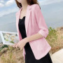 Linen Small Suit Women's Jacket Thin Blazer Coat 2026 Summer Cotton Linen Sunscreen Clothing Korean Casual Blazers Coat Tops 5XL