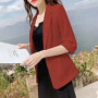 Linen Small Suit Women's Jacket Thin Blazer Coat 2026 Summer Cotton Linen Sunscreen Clothing Korean Casual Blazers Coat Tops 5XL