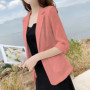 Linen Small Suit Women's Jacket Thin Blazer Coat 2026 Summer Cotton Linen Sunscreen Clothing Korean Casual Blazers Coat Tops 5XL
