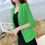 Linen Small Suit Women's Jacket Thin Blazer Coat 2026 Summer Cotton Linen Sunscreen Clothing Korean Casual Blazers Coat Tops 5XL