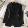 Fashion Women Pink Coffee Black Solid Blazer Female Long Sleeve Single Breasted Suit Jacket Coat Ladies Office Blazer Outerwear