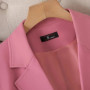 Fashion Women Pink Coffee Black Solid Blazer Female Long Sleeve Single Breasted Suit Jacket Coat Ladies Office Blazer Outerwear