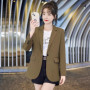 Back Split Off White Suit Coat Women's 2023 New Spring and Autumn Leisure Office Ladies Blazer Popular Suit Top Beige Black
