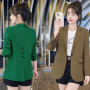 Back Split Off White Suit Coat Women's 2023 New Spring and Autumn Leisure Office Ladies Blazer Popular Suit Top Beige Black
