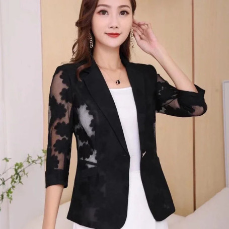 Lace Suit Jacket Women's Three Quarter Sleeved Suit Spring Summer Fashionable Sunscreen Shirt Drop Shipping