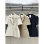 SuperAen 2024 Summer New Korean Short Sleeve Overcoat Women's Fashion Style Blazer Coat