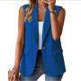 New Women's Suit Vest Solid Color Office Casual Top Cardigan Loose Simple Coat for Women