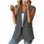 New Women's Suit Vest Solid Color Office Casual Top Cardigan Loose Simple Coat for Women