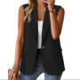 New Women's Suit Vest Solid Color Office Casual Top Cardigan Loose Simple Coat for Women